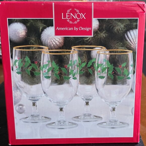 Vintage Lenox Holiday 3-Piece Iced Beverage Glass Set, Christmas Dinnerware - Picture 7 of 8